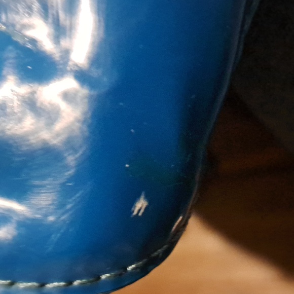 Coach Poppy Liquid Gloss quilted patent leather handbag teal or turquoise blue - Picture 8 of 16